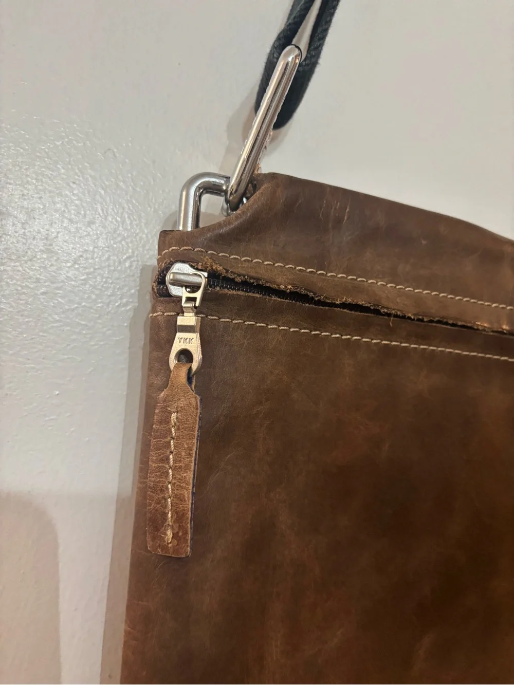 Concrete brown leather
